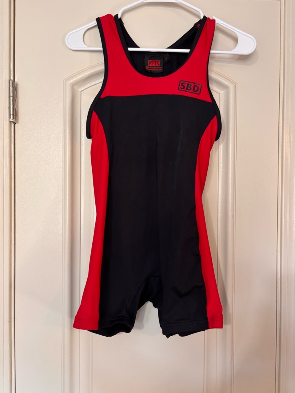 SBD Women’s Powerlifting Singlet - Size S -Black and Red
